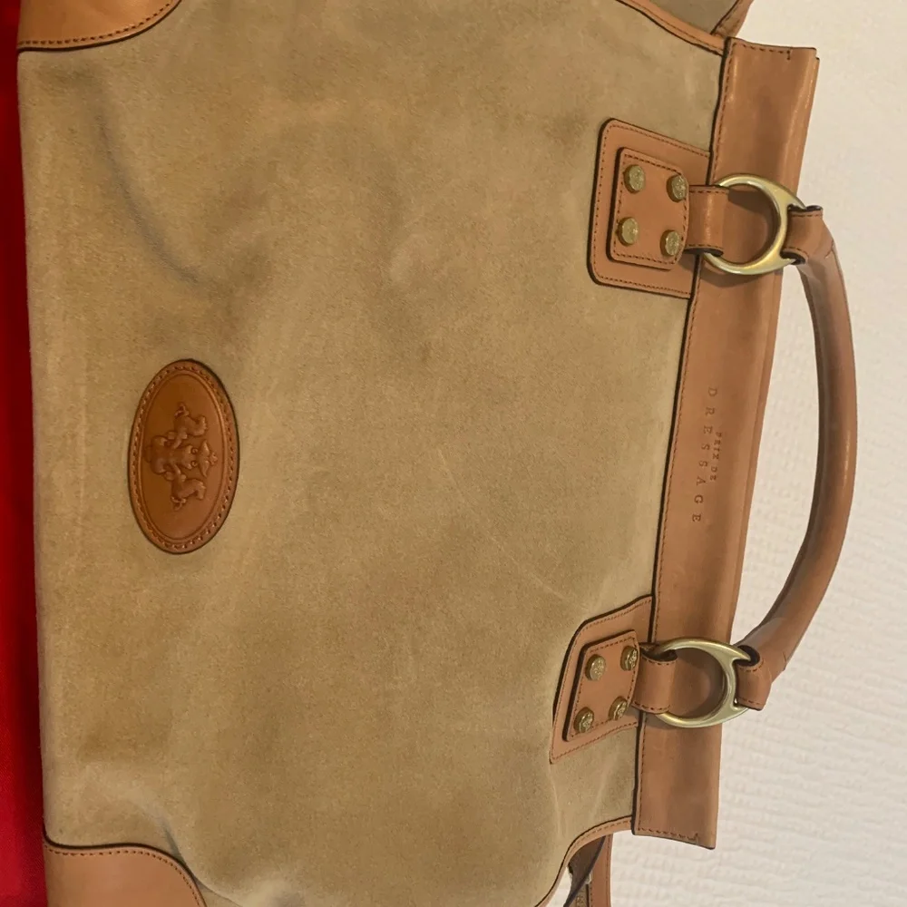 Prix de Dressage Suede & Leather Satchel — Tan/Camel - Picture 4 of 15
